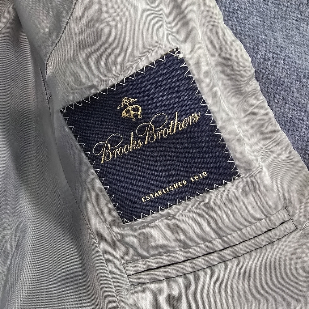 Brooks Brothers wool and angora rabbit hair blend blazer in blue Office Business - Picture 6 of 11